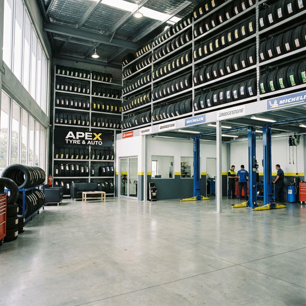 Modern Tyre Shop Interior